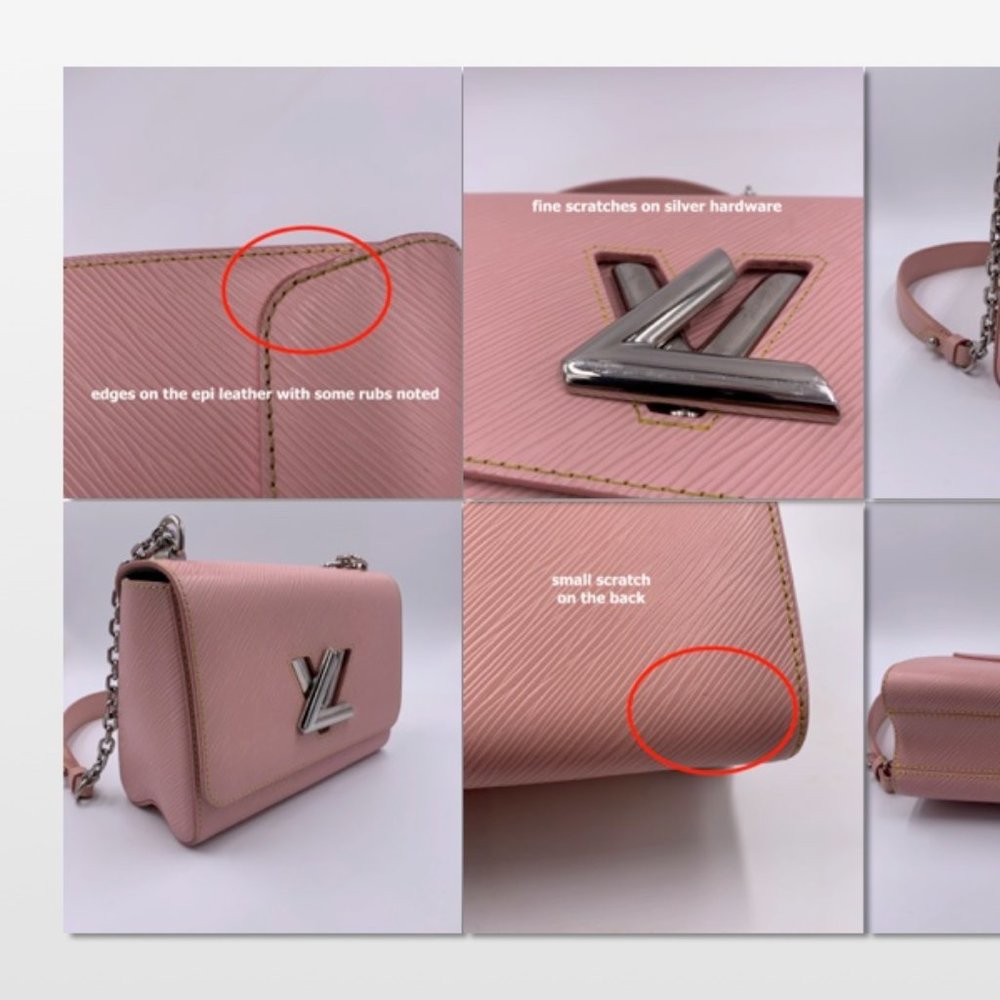 Authentic LOUIS VUITTON Epi Twist MM Pink Shoulder Bag Crossbody Bag - Picture 5 of 8